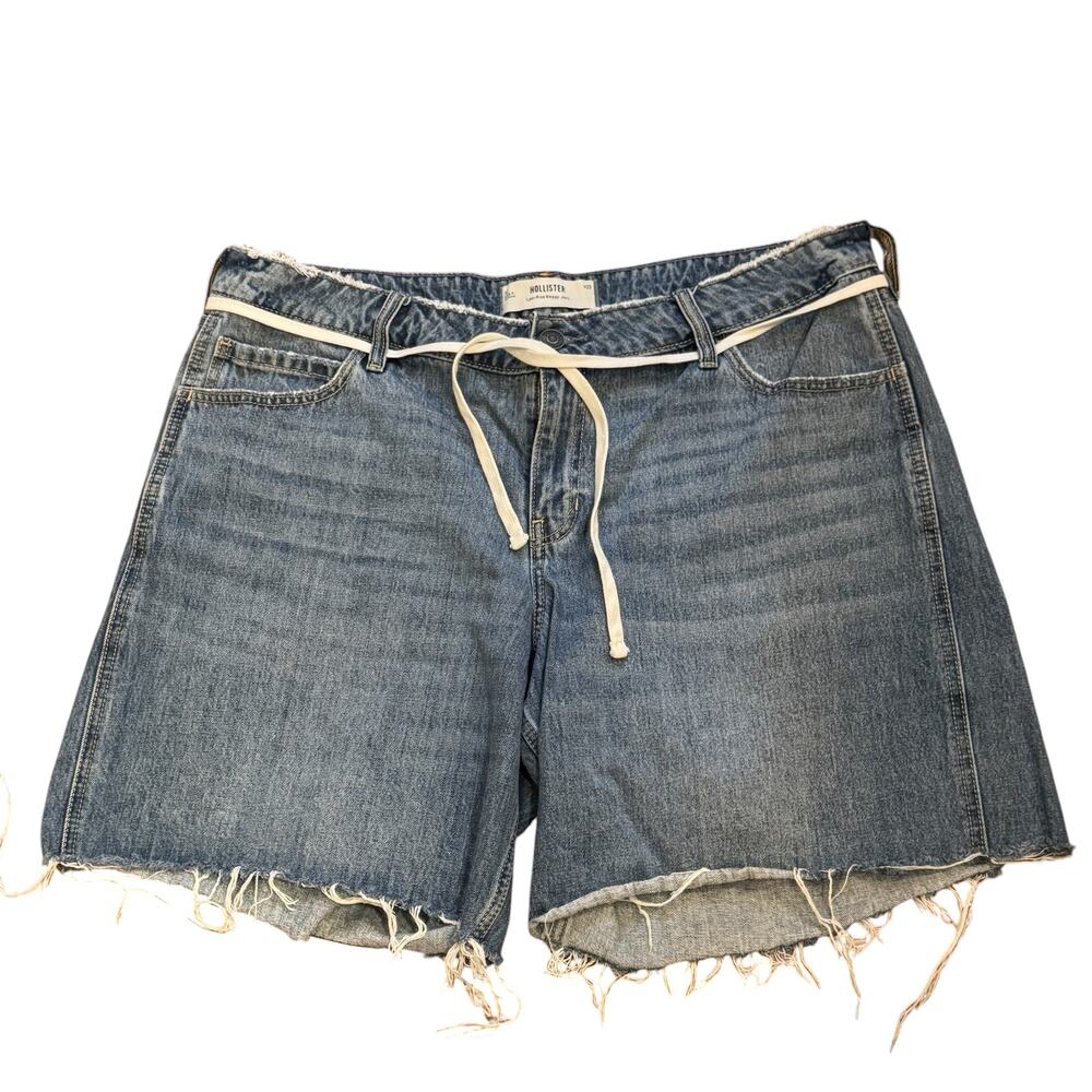 Hollister Size 16 Low Rise Baggy Jorts Jean Shorts 33 Waist Tie Belt